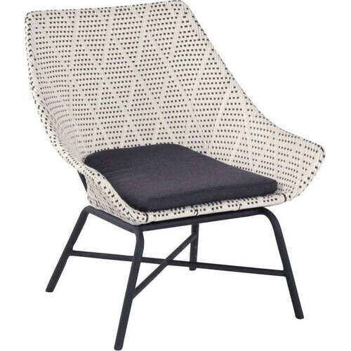 Tweedekans Hartman Delphine Loungestoel - Diamond Wicker - Zwart Aluminium Onderstel Tweedehands