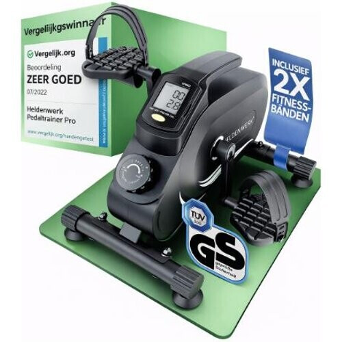 Tweedekans HELDENWERK – Pro Pedaaltrainer & Stoelfiets – Zwart Staal – TÜV/GS-Getest & Extra Stil – Met Bevestigingsband & Fitnessbanden – Voor Senioren & Revalidatie – Vergelijkingswinnaar Tweedehands