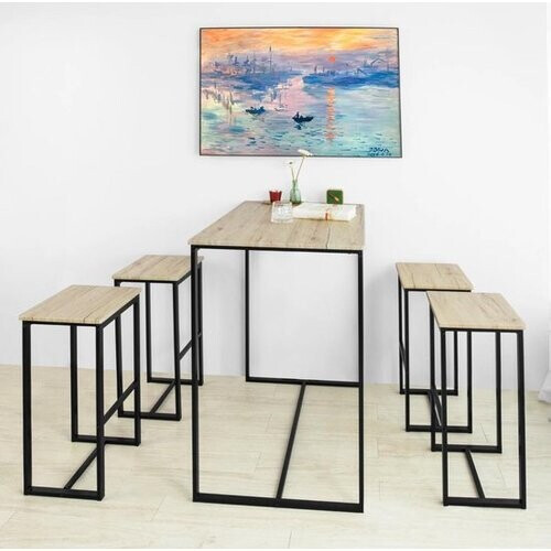 Tweedekans Hoge Bartafel | Met 4 Krukken | Modern Industrieel Design voor een Stijlvol interieur | 2020 Tweedehands