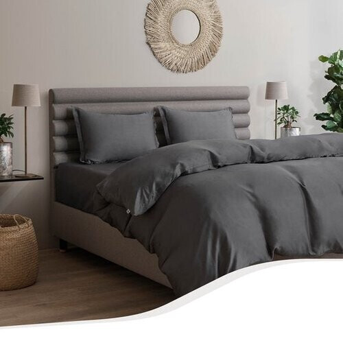 Tweedekans Home by Tempur dekbedovertrek - bamboe - 260x240 cm – antraciet – zijdezacht & strijkvrij
