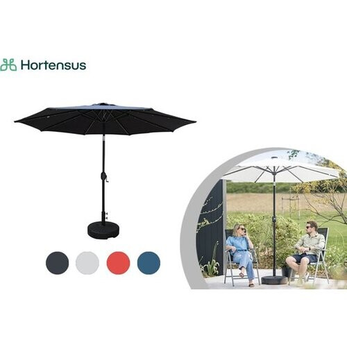 Tweedekans Hortensus - Led-parasol met zonnepaneel in 4 verschillende kleuren - Rood Tweedehands