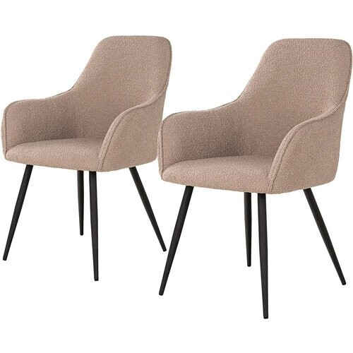 Tweedekans House Nordic Eetkamerstoel - Set van 2 - Max. 120 kg - 57 x 65 x 87 cm - Beige Tweedehands