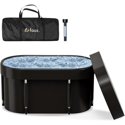 Tweedekans IJsbad XL - 420L - Opvouwbaar Zitbad - met Deksel - Ice Bath - Met Accessoires - Zwart - van Faas Tweedehands