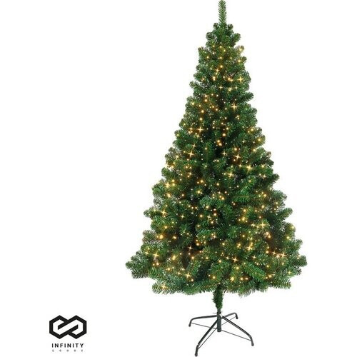 Tweedekans Infinity Goods Kunstkerstboom Met LED Verlichting - 240 cm - Realistische Kunststof Kerstboom - Metalen Standaard - Groen Tweedehands