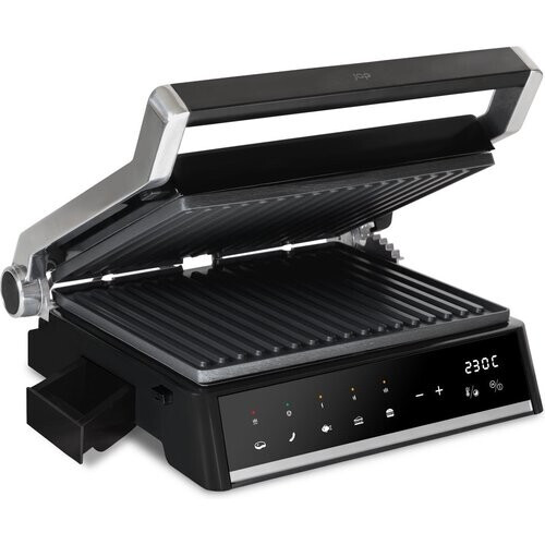 Tweedekans JAP Appliances Integrill - Grote contactgrill (2000W) met zwevende bovenplaat - 180ºC Uitklapbaar - Uitneembare platen - Grill apparaat - PFAS-vrij - Tosti en Panini - 5 automatische programma's - 120ºC tot 230ºC Tweedehands