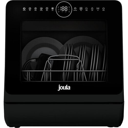 Tweedekans Joula Mini Vaatwasser met Waterreservoir - 8 Wasprogramma's - 5 Couverts - Kleine Smalle Vrijstaande Afwasmachine - Camping - Zwart Tweedehands