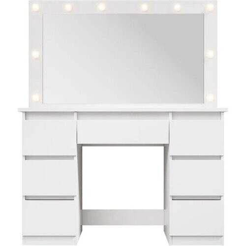 Tweedekans Kaptafel / Schminktafel Lilia - Incl. LED en Lades - Wit Tweedehands