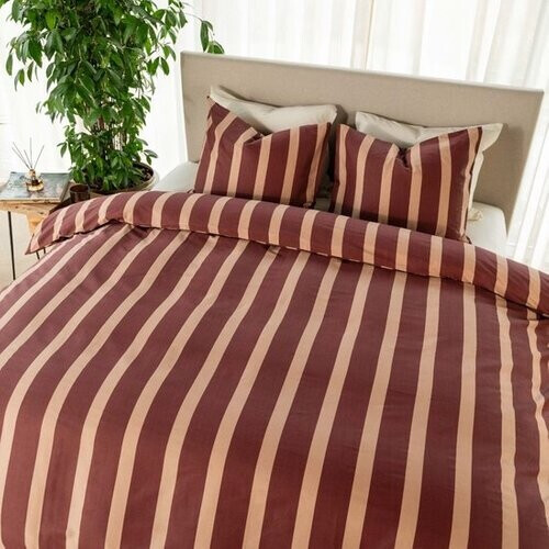 Tweedekans Kayori Dasshu Dekbedovertrek Katoensatijn - 260x200-220 +2 slopen - Lits-jumeaux - Burgundy