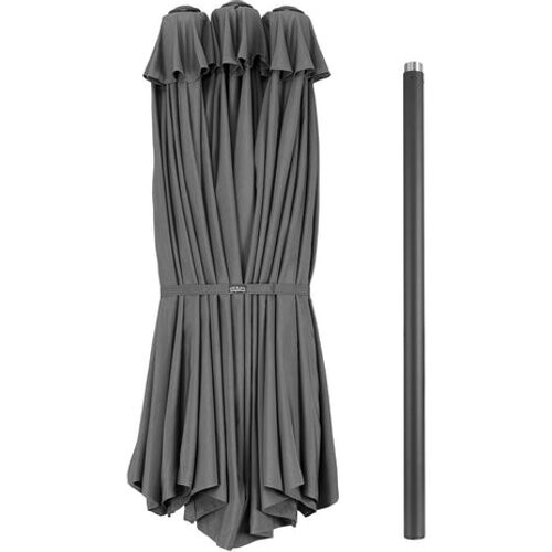 Tweedekans Kingsleeve Dubbele Parasol XXL met Zwengel – 100% polyester - Antraciet - 460x270 cm Tweedehands