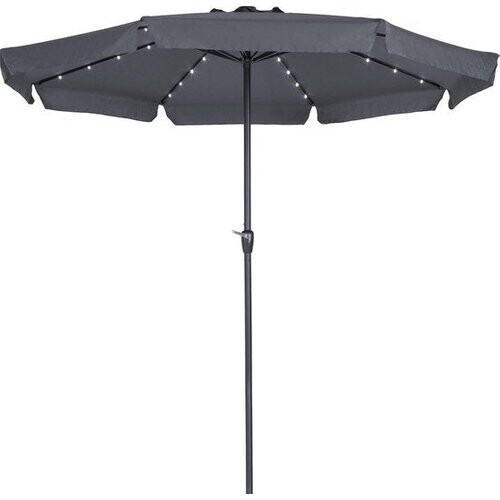 Tweedekans Kingsleeve Parasol - LED-verlichting 330 cm Solar - Antraciet Tweedehands