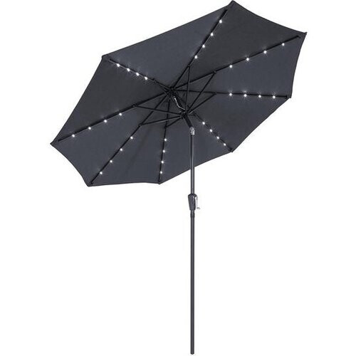 Tweedekans Kingsleeve Parasol - LED-Verlichting Zonne energie Ø270cm - Antraciet Tweedehands