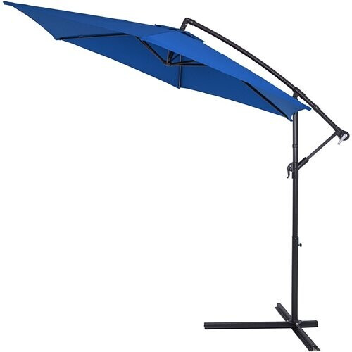 Tweedekans Kingsleeve Zweefparasol - Ø330cm UV-Bescherming 50+ Slinger - Blauw Tweedehands