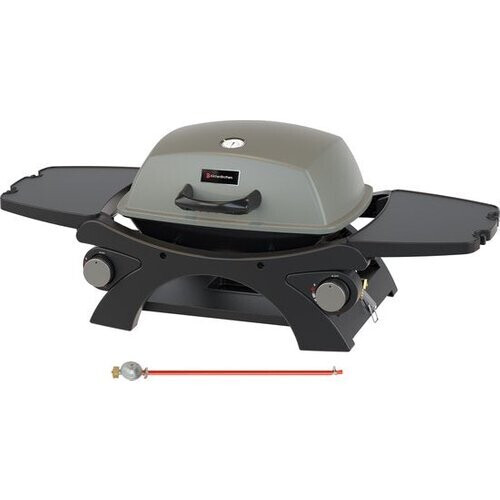 Tweedekans KitchenBrothers Gas BBQ - Tafelmodel Barbecue - Tafelbarbecue - Anti-aanbaklaag - 37x48 cm Grilloppervlak - Zwart Tweedehands