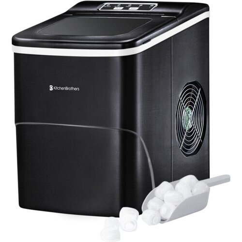 Tweedekans KitchenBrothers IJsblokjesmachine – Incl. IJsschep – 12 kg/24u, 2 liter – 22,2 x 31,3 x 32 cm – Zwart Tweedehands