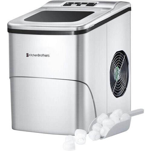 Tweedekans KitchenBrothers - IJsblokjesmachine inclusief ijsschep - 2 Liter - Zilver Tweedehands