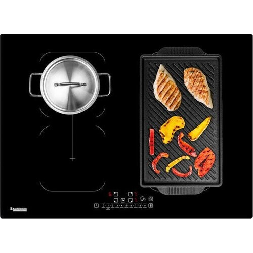 Tweedekans KitchenBrothers Inductie Kookplaat - Inbouw Inductieplaat - 70 cm - 4 Zones - 2x Flexzone - 1 en 2 Fase - Tot 2800W - Zwart Tweedehands