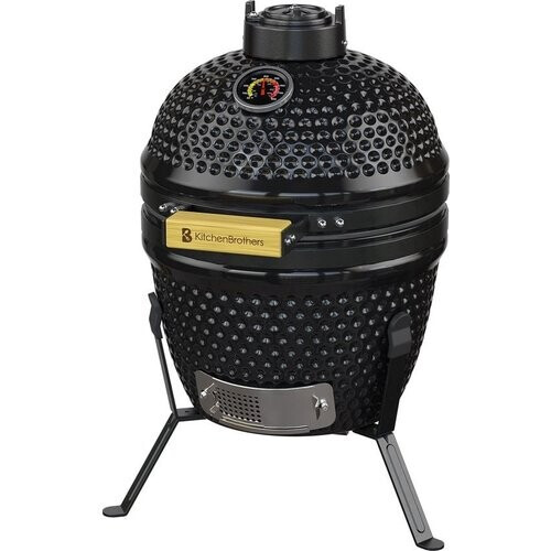 Tweedekans KitchenBrothers Kamado BBQ - Houtskool - 13inch - PFAS-vrij - Ø27cm - Zwart Tweedehands