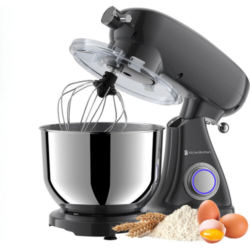 Tweedekans KitchenBrothers Keukenmachine - Keukenrobot - 6L Mengkom - 1800W - Aluminium - Antraciet