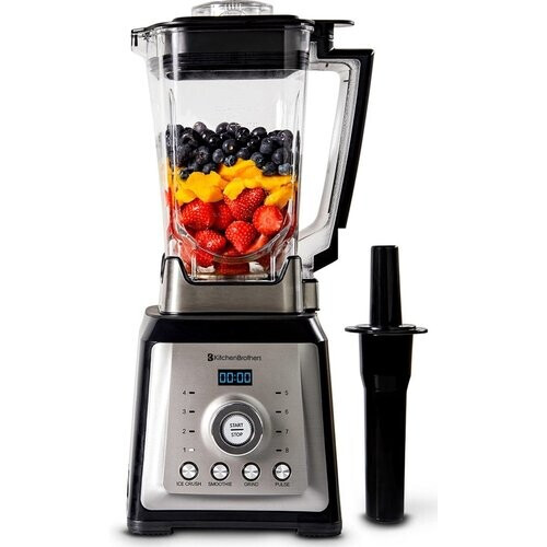 Tweedekans KitchenBrothers - Power Blender - Blender - 2000W - 2L - Smoothie Maker - 8 standen/4 snelheden - Roestvrij staal Tweedehands