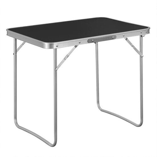 Tweedekans Klaptafel - Draagbaar bureau - Compacte standaard - Inklapbaar oppervlak - Reiswerkstation - Lichtgewicht bord - Eenvoudig op te zetten plaat - Zwart - 70x60x50 cm Tweedehands
