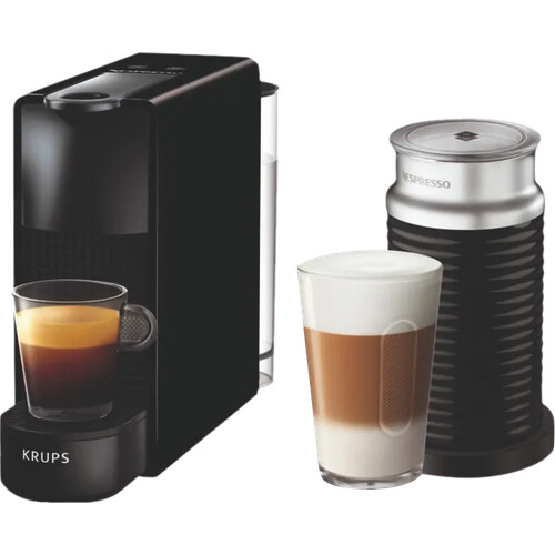 Tweedekans Krups Nespresso Essenza Mini XN1118 Zwart + Melkopschuimer Tweedehands