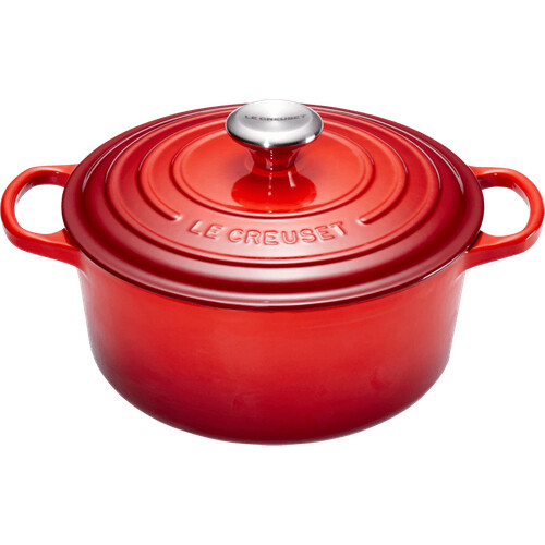 Tweedekans Le Creuset Signature Ronde Braadpan 26 cm Kersenrood Tweedehands
