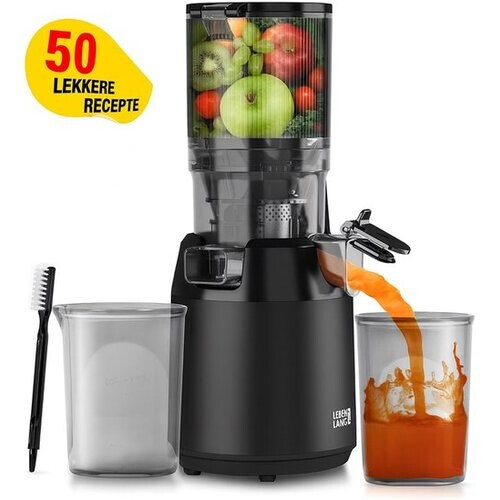 Tweedekans Lebenlang Slowjuicer Sapcentrifuge – Voorzien Van Koude Pers Technologie En Keramische Persschroef En Handige Opzetstukken – Voor Gembershots En Amandelmelk – Grijs Roestvrij Staal Tweedehands