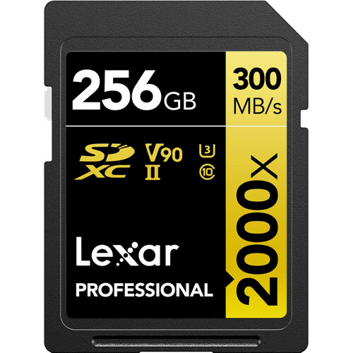 Tweedekans Lexar Professional SDXC 2000x GOLD 256GB 260MB/s Tweedehands