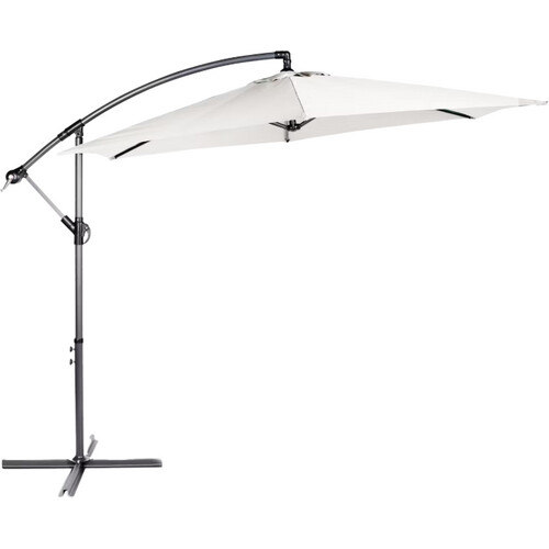 Tweedekans Lifa Garden Hangende Parasol Ø 300 cm Crème – Inclusief Beschermhoes Tweedehands