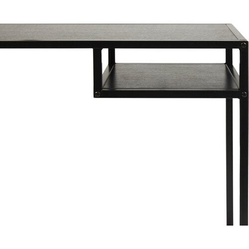 Tweedekans Lifa Living - Industrieel Bureau - Zwart - Metaal - MDF - met Onderblad - Strak Design - 100 x 36 x 76 cm Tweedehands