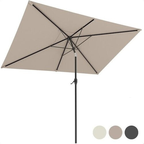 Tweedekans LifeGoods Parasol - 270x180cm - 30° Kantelbaar - Waterdicht - met Hoes - Taupe Tweedehands