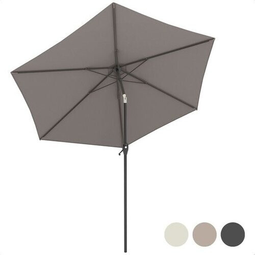 Tweedekans LifeGoods Parasol - Ø270 cm - 30° Kantelbaar - Waterdicht - met Hoes - Taupe Tweedehands
