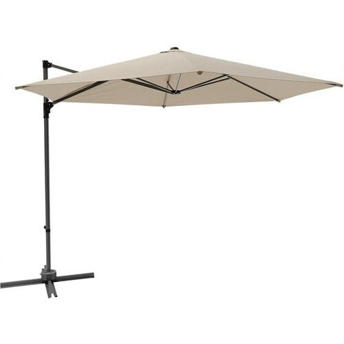 Tweedekans LifeGoods Parasol - Ø300 cm - 30° Kantelbaar - One-push Systeem - Waterdicht - met Hoes - Taupe Tweedehands