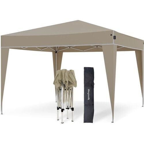Tweedekans LifeGoods Partytent - Easy Up - Opvouwbaar - Waterdicht - Met Draagtas - 300 x 300 x 320 cm - Beige Tweedehands