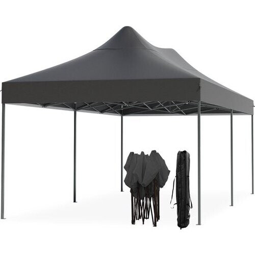 Tweedekans LifeGoods Partytent - Opvouwbaar - 3x6 m - Easy Up - Waterdicht - Draagtas met Wieltjes - Antraciet Tweedehands