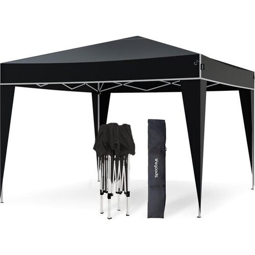 Tweedekans LifeGoods Partytent - Paviljoen - Easy Up - Opvouwbaar - Waterdicht - Met Draagtas - 300 x 300 cm – Zwart Tweedehands