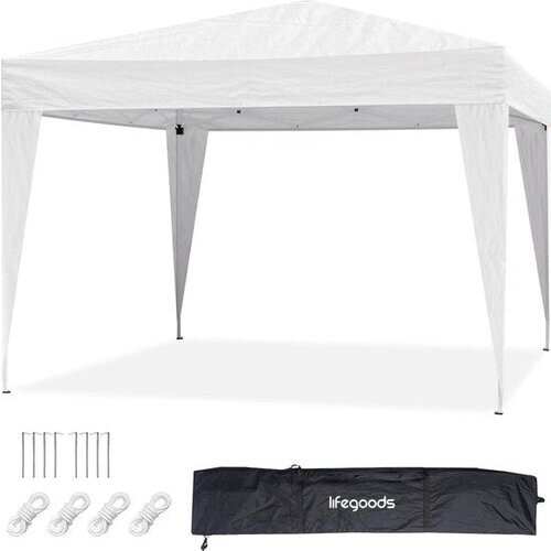 Tweedekans LifeGoods Partytent - Paviljoen - EasyUp - Opvouwbaar - Waterdicht - Met Draagtas - 300 x 300 cm - Blauw Tweedehands