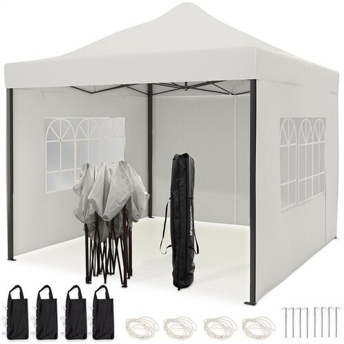 Tweedekans LifeGoods Partytent – Waterdicht & Inklapbaar – 292 x 292 x 310 cm – Wit Tweedehands