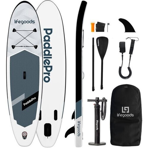 Tweedekans LifeGoods SUP Board Allround Compact - 100 KG Draagkracht - 300 x 76 cm - Opblaasbaar - Compleet SUP pakket - Wit/Zwart Tweedehands
