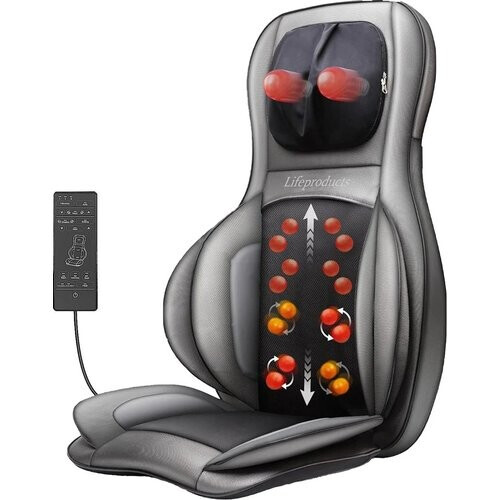 Tweedekans Lifeproducts Elektrische Shiatsu Massagestoel & Kussen - Verwarmingsfunctie – 83,5 x 53 x 21 cm – Grijs Tweedehands