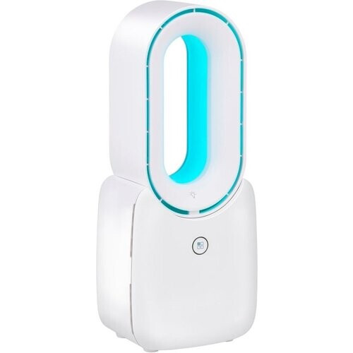 Tweedekans Lifetime Air Bladeloze Ventilator - Stille Ventilator Met Drie Snelheden - Draadloze Bureau Ventilator - Tafel Ventilator met LED Mood Light - USB-C Oplaadbaar - Compact Design - 5W - Wit Tweedehands