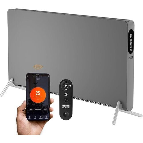 Tweedekans LIFETIME Elektrische Verwarming – 3 Warmtestanden, WiFi & App-bediening – 2000W – 94,5 x 50,5 x 12,5 cm – Grijs Tweedehands