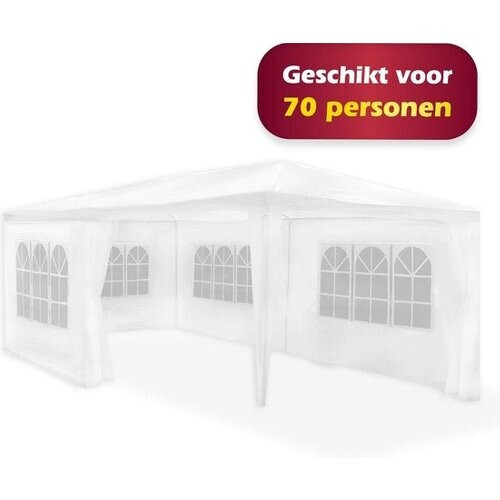 Tweedekans Lifetime Garden partytent - 6 zijwanden - met ramen - 3 x 6 m - wit Tweedehands