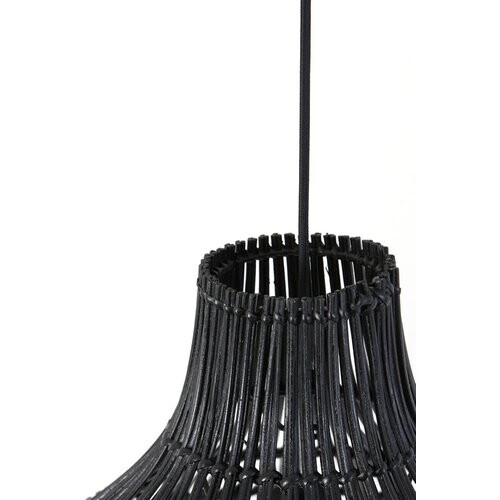 Tweedekans Light & Living PACINO Hanglamp Ø50x51,5 cm – Zwart Rotan – Modern & Natuurlijk Design – E27 Tweedehands