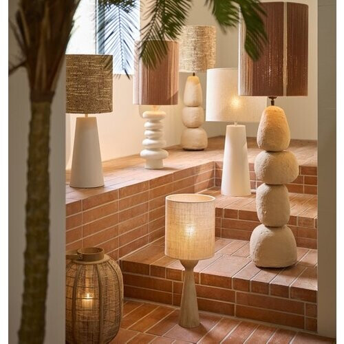 Tweedekans Light & Living Tafellamp Marree - Papier Maché - 72cm - excl. kap Tweedehands