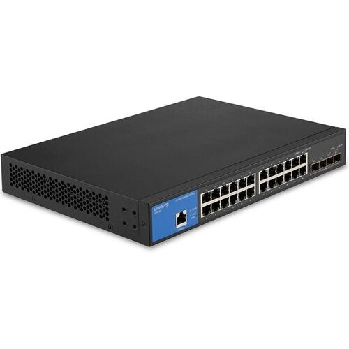 Tweedekans Linksys Netwerkswitch - LGS328C - Gigabit - Managed - 24 Poorten + 4 SFP+ - Zwart Tweedehands