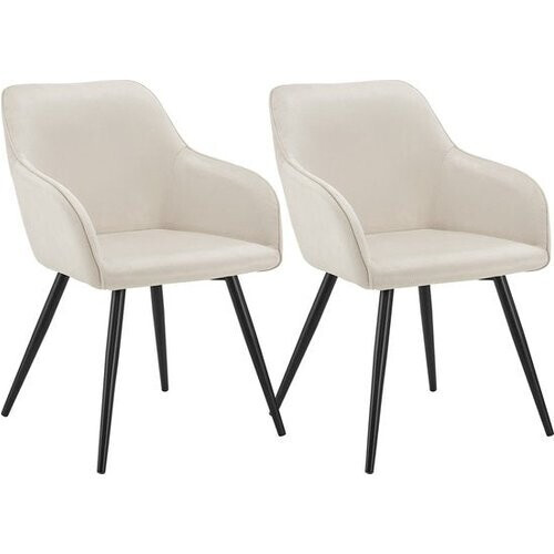 Tweedekans Loungestoel / Eetkamerstoel Tarje - 2-Delig - Zandkleur - Velvet