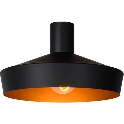 Tweedekans Lucide CARDIFF - Plafonnière - Ø 40 cm - 1xE27 - Zwart Tweedehands