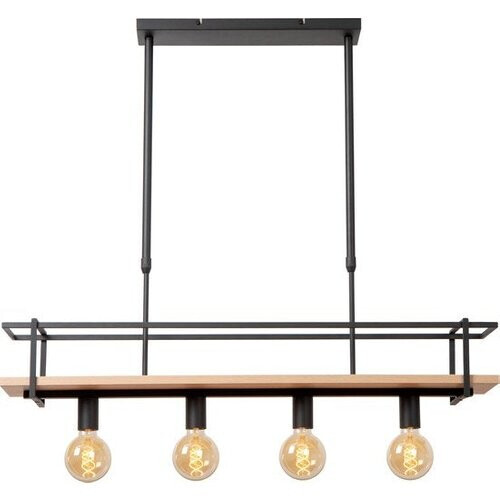 Tweedekans Lucide MILONGA - Hanglamp - 4xE27 - Zwart - Japandi Tweedehands