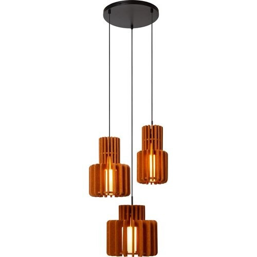 Tweedekans Lucide ROLLO - Hanglamp - 3xE27 - Terracotta - Japandi Tweedehands